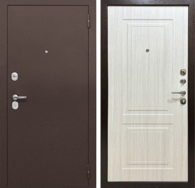 Фото Дверь MXD Союз 70мм Антик Медь - панель Лиственница беленая DIS007234