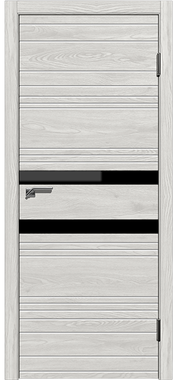 Межкомнатная дверь Легенда Новелла 2 Лиственница серая,стекло черное Лиственница серая Стекло Лакобель черное